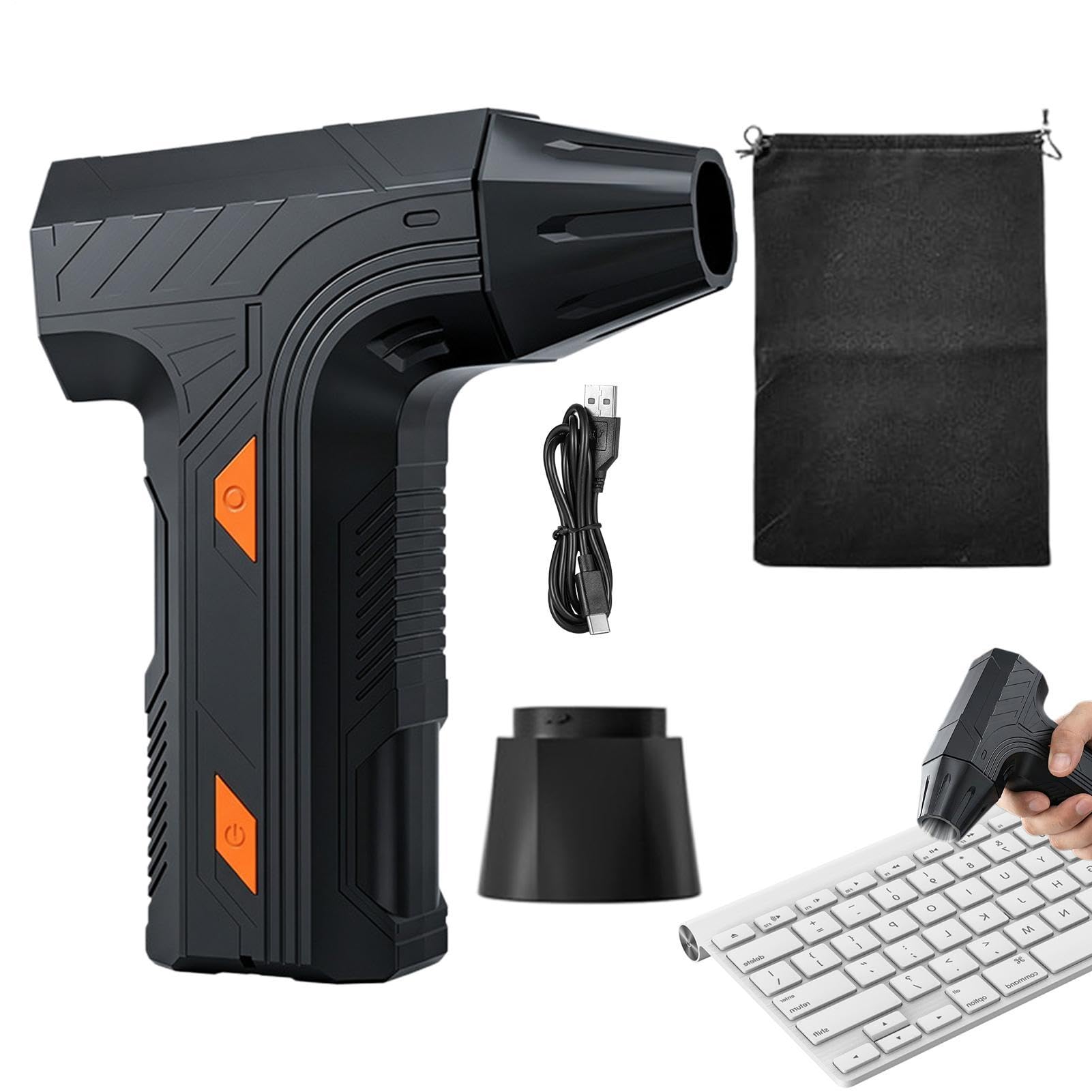 Soffiatore per polvere, ricaricabile, 80000 giri/min, 3 velocità, basso rumore, portatile, portatile, per PC, tastiere, computer, tastiere, PC, macchina fotografica interna