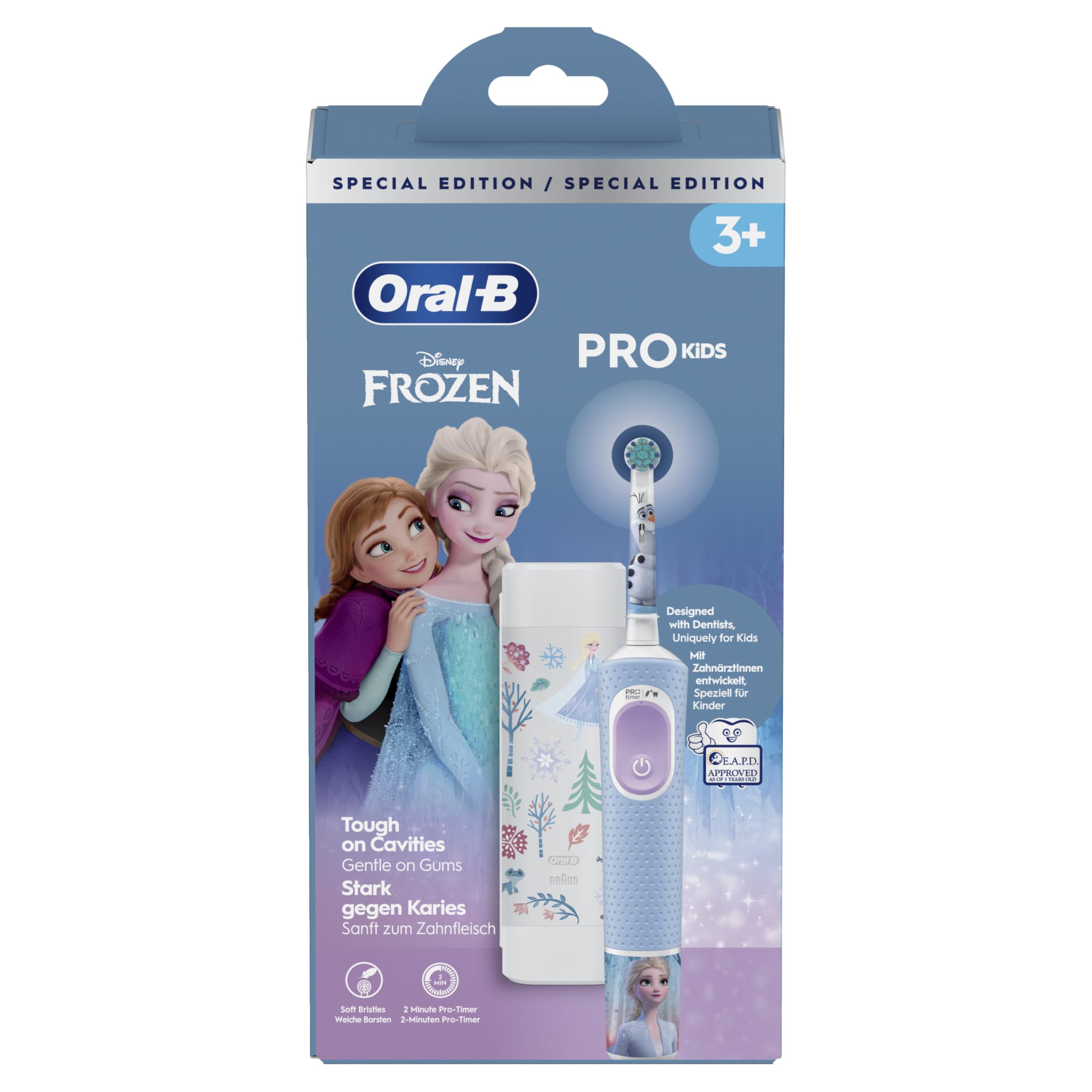 Oral-B Pro Kids Cepillo De Dientes Eléctrico, 1 Mango De Frozen, 1 Cabezal, 1 Estuche De Viaje, Diseñado Por Braun, Apto Para Niños Mayores De 3 Años — view 9