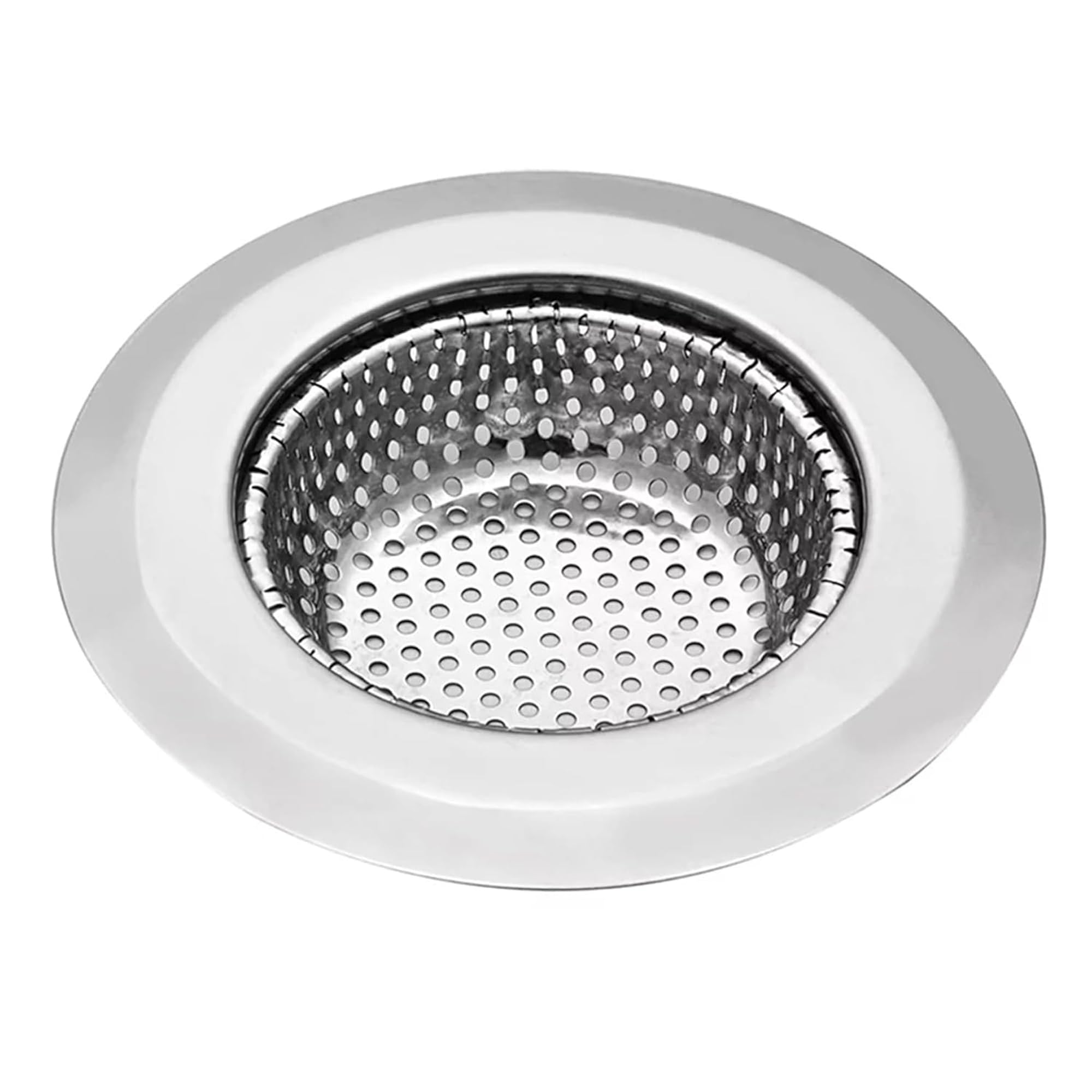 Sulfar Stainless Steel Kitchen Sink Strainer Heavy-Duty Sink Jali Basin Drain Basket Filter (Chrome)