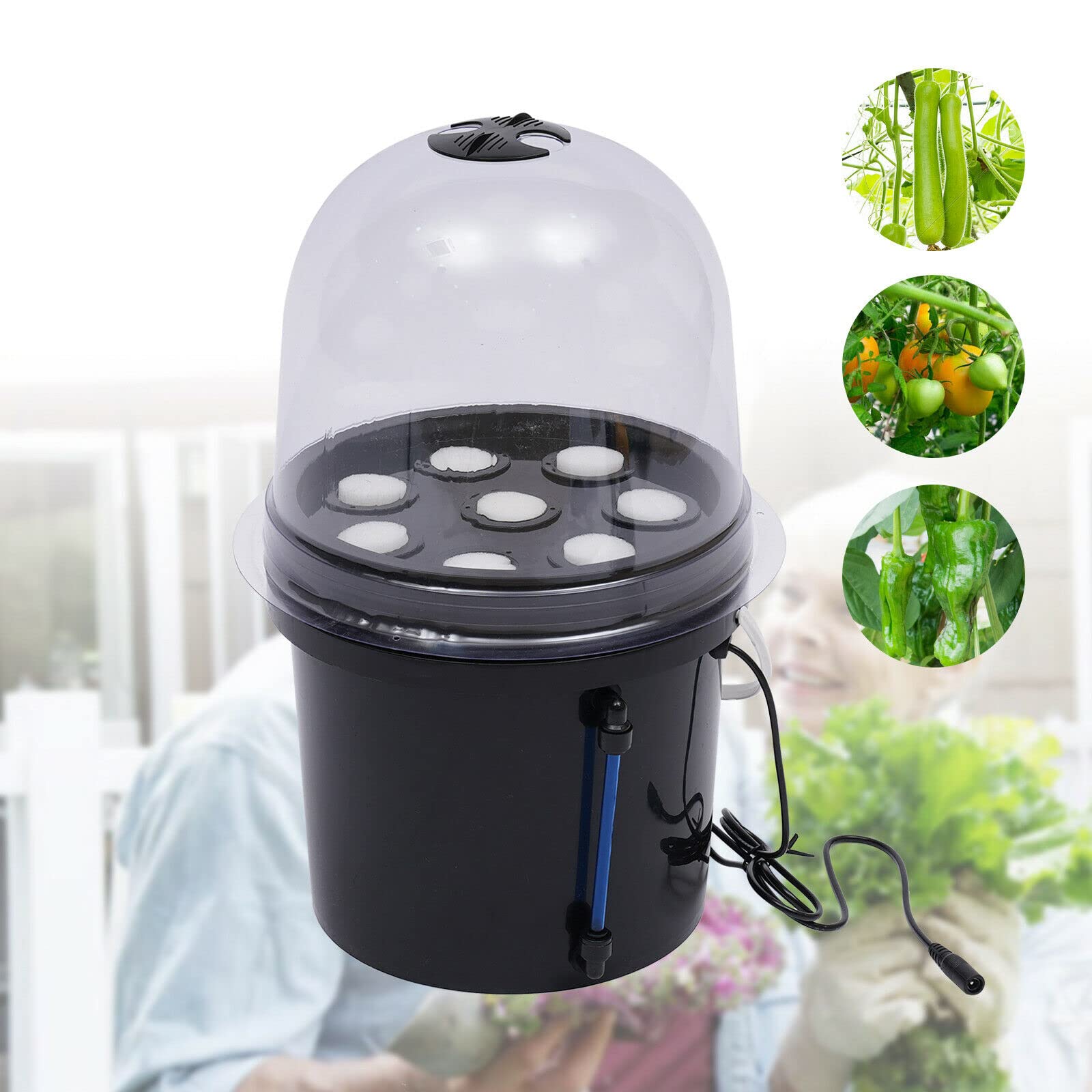 Zimmergewächshaus Anzuchtschale, 5L 8 Löcher Aeroponisches Vermehrungsset Mini Anzuchtkasten Pflanzen Aeroponic Hydroponic Setzling Klonsystem