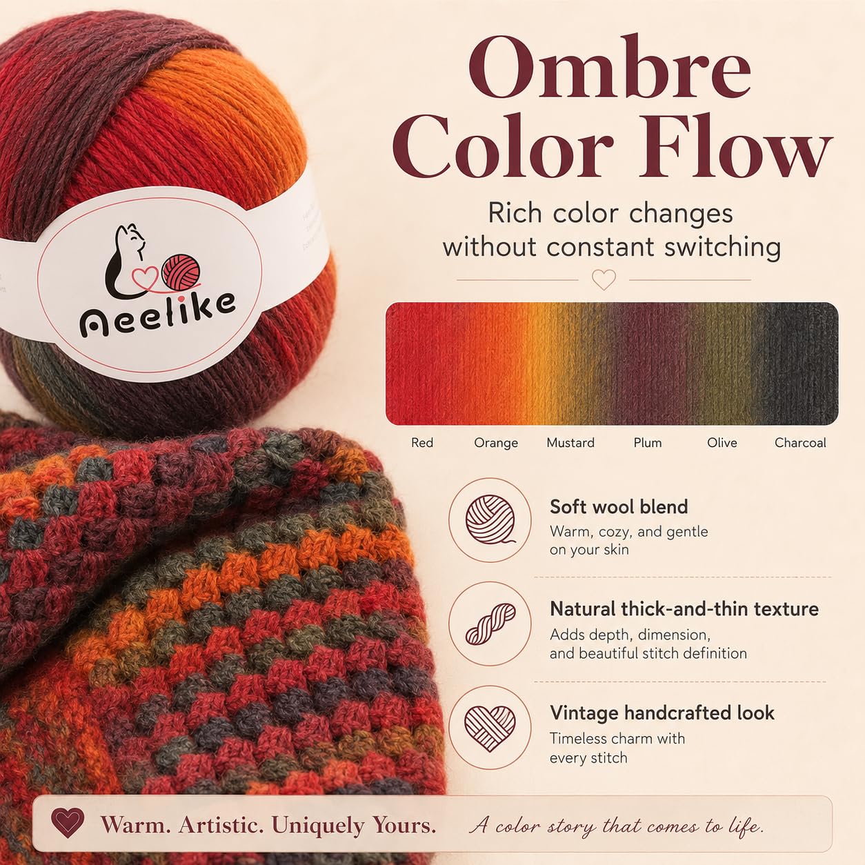 Aeelike Kit de ganchillo para principiantes, manta arcoíris degradado, kit completo de ganchillo para principiantes con hilo de lana suficiente y cálido, tutoriales de videos, kits de tejer fáciles