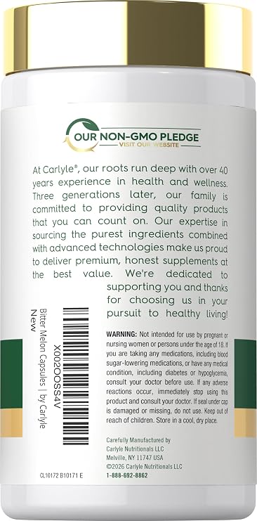 Carlyle Bitter Melon Complex | 200 Capsules | Traditional Herbal Extract Supplement | Non-GMO & Gluten Free