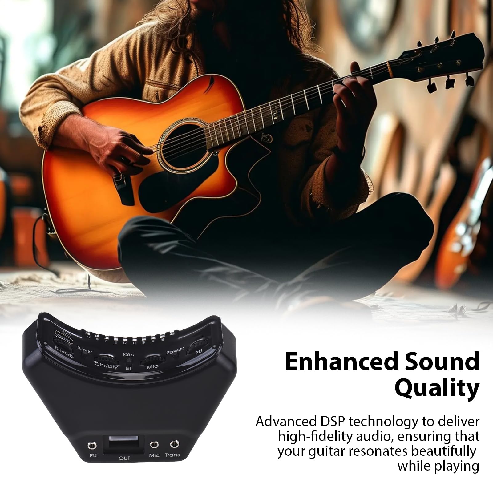 Generic Pickup per Chitarra in Legno con qualità del Suono Migliorata per Chitarristi Acustici in Legno, Batteria a Lunga Durata, Accessori per Strumenti Musicali