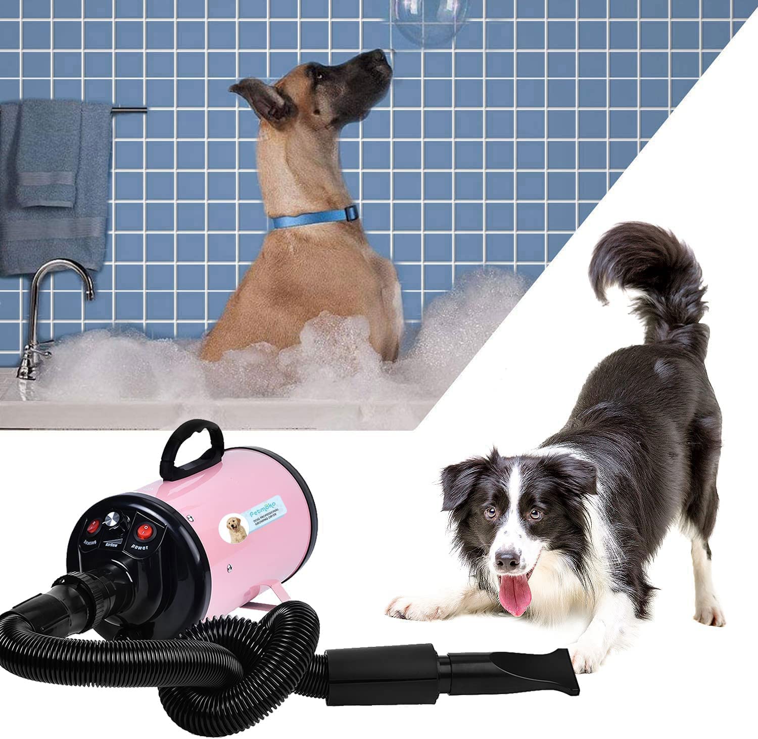 Amazon | Petmoko ペットドライヤー 3200W 犬 ドライヤー 犬用