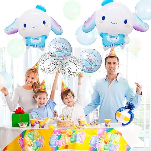 Miniatura 3 de Juego de 6 globos de fiesta de cumpleaños de anime Kawaii, bonitos globos de papel de aluminio, globos de fiesta Kawaii para niños, globos de