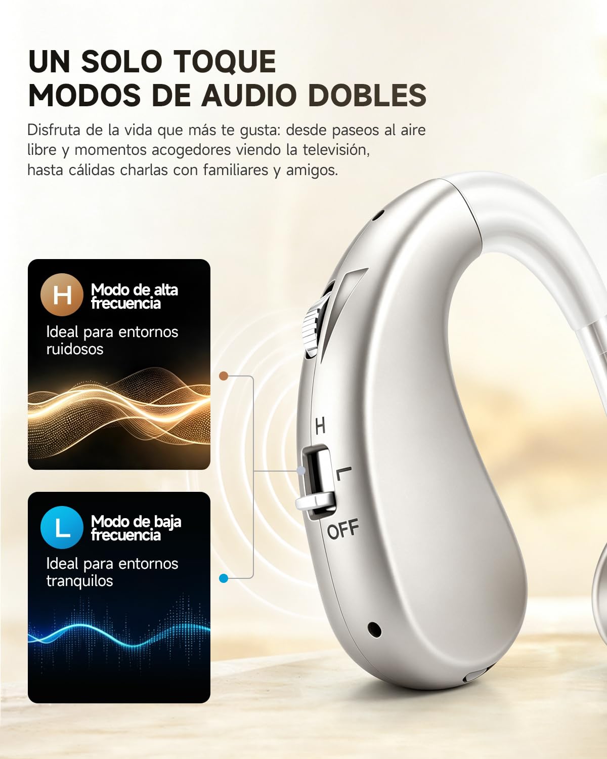 dispositivo con reducción digital de ruido, ganchos para las orejas flexibles de TPE para una comodidad óptima, Type-C, autonomía de hasta 40 horas (1 Unidad – Válido para cualquier oído)
