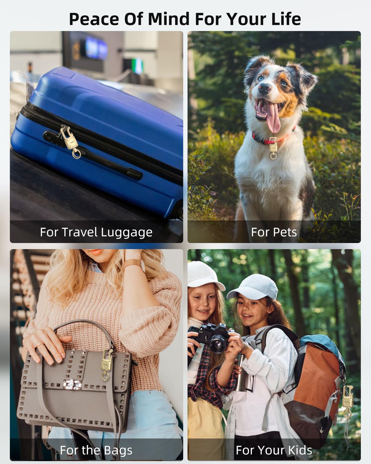 Portachiavi, funziona con Apple Find My, Heavy Duty portachiavi apribottiglie, moschettone auto portachiavi con localizzatore GPS, trova chiavi, Bluetooth Tracker per bagagli, bambini, borse e altro