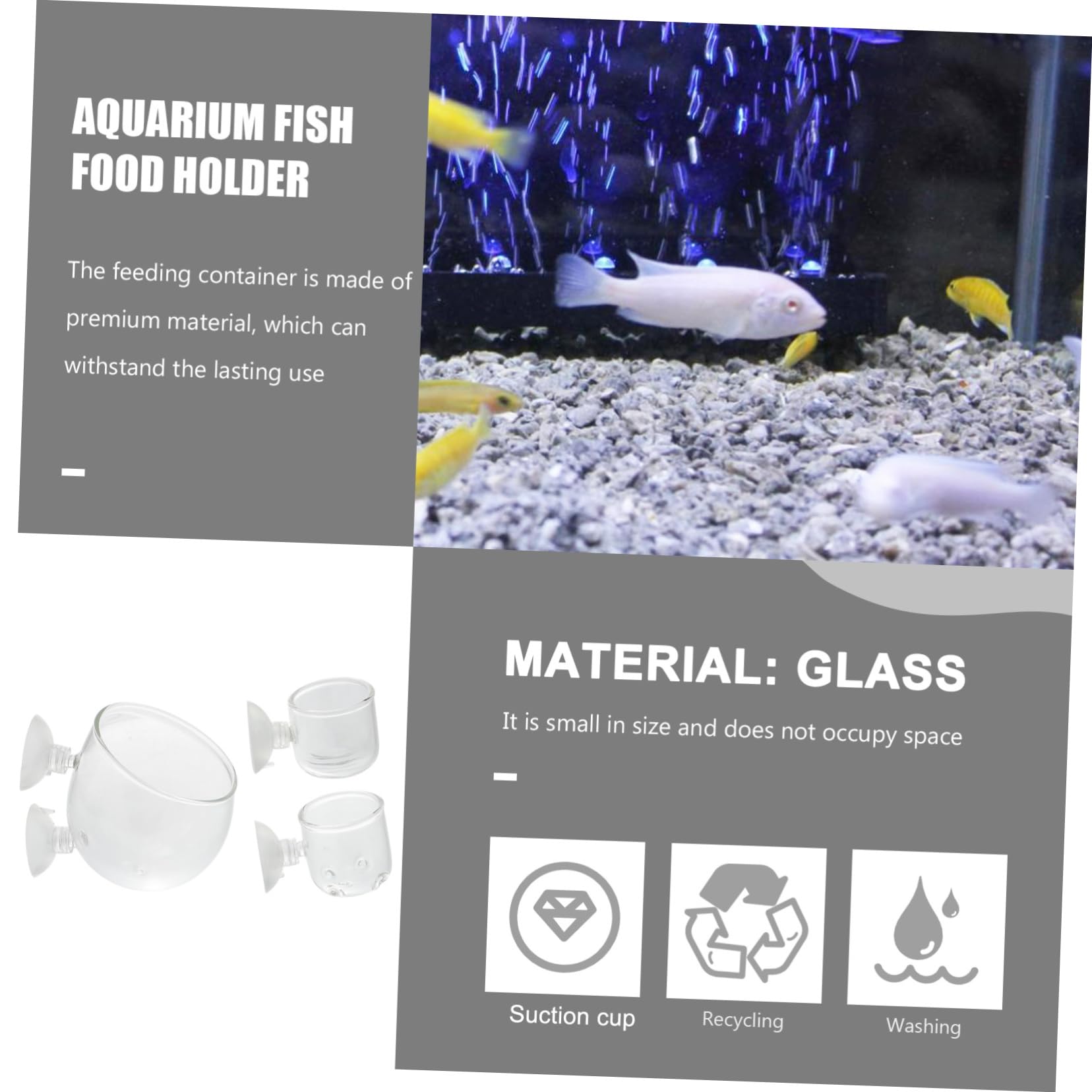 Happyyami 6piezas Copa De Plantas Acuáticas De Vidrio con Ventosa para Acuarios De Agua Dulce y Salada Diseño Transparente y Fácil De Limpiar