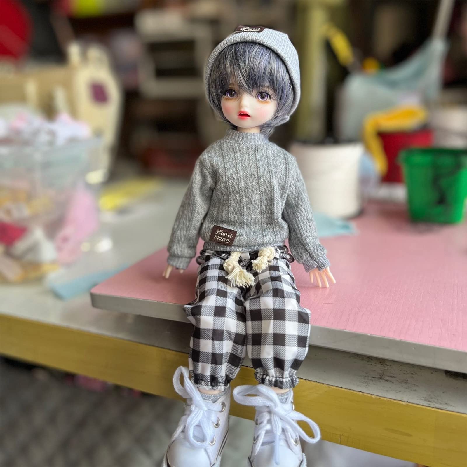 Labstandard BJD Doll 1/6, Cute Boy Doll Handmade Makeup 12 Inch Doll Movable Joint Full Set Clothes Shoes Wig, Gift for Girls Kids Children (Huihui)