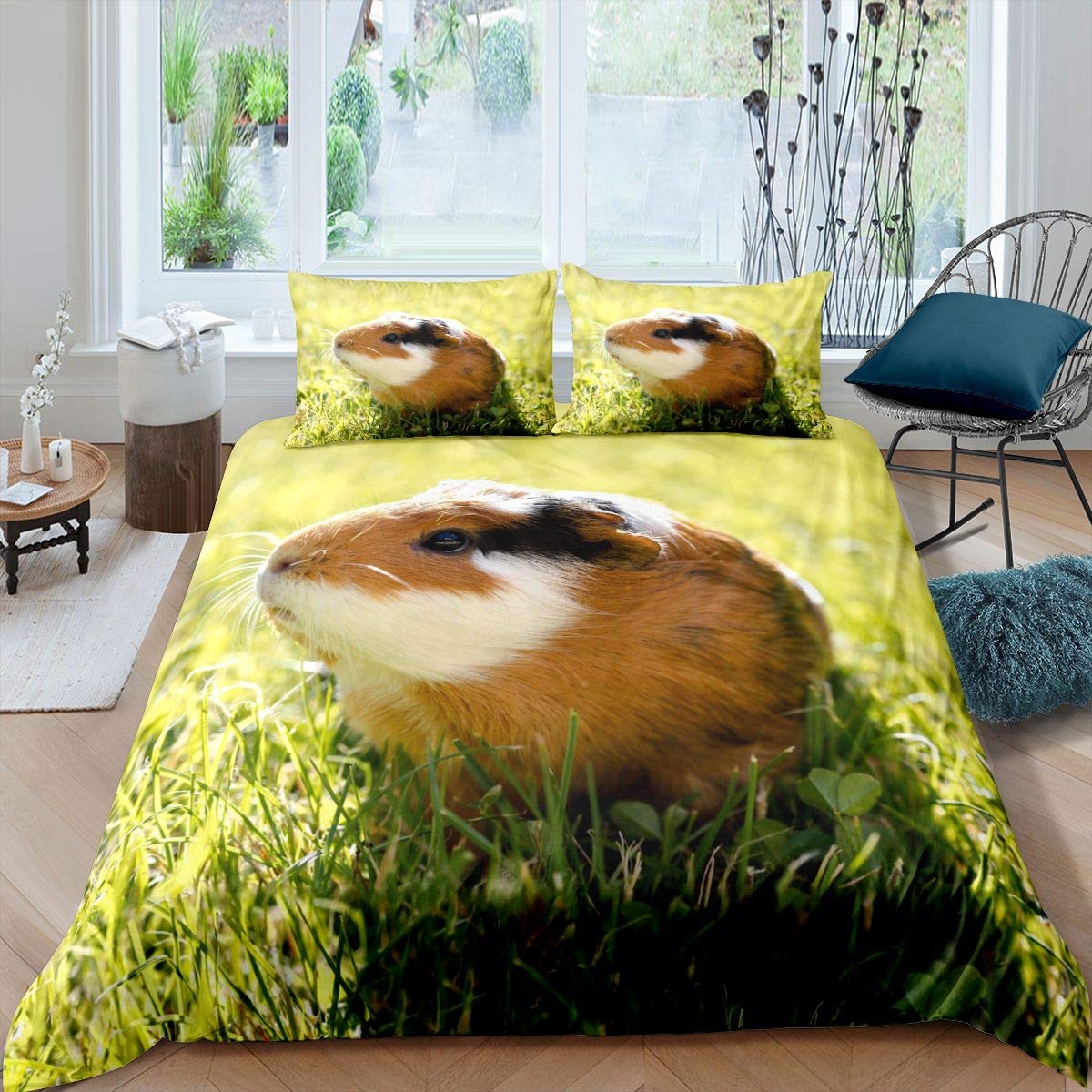 Housse de couette cochon d'inde pour chambre d'enfant ludique