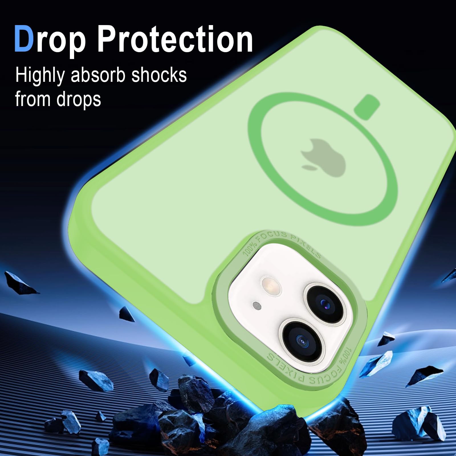 XTCASE Cover Magnetica per iPhone 11 [Compatibile con MagSafe], Custodia Traslucida Opaca Posteriore Resistente ai Graffi TPU Bumper Antiurto Sottile Protettiva Case, Verde