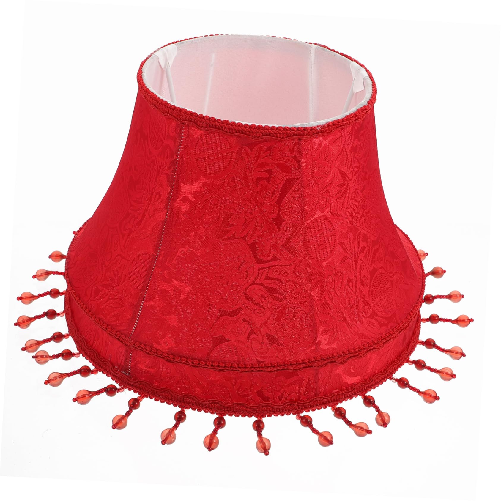 Abat-jour Rétro Européen en Tissu Rouge pour Lampe de Table