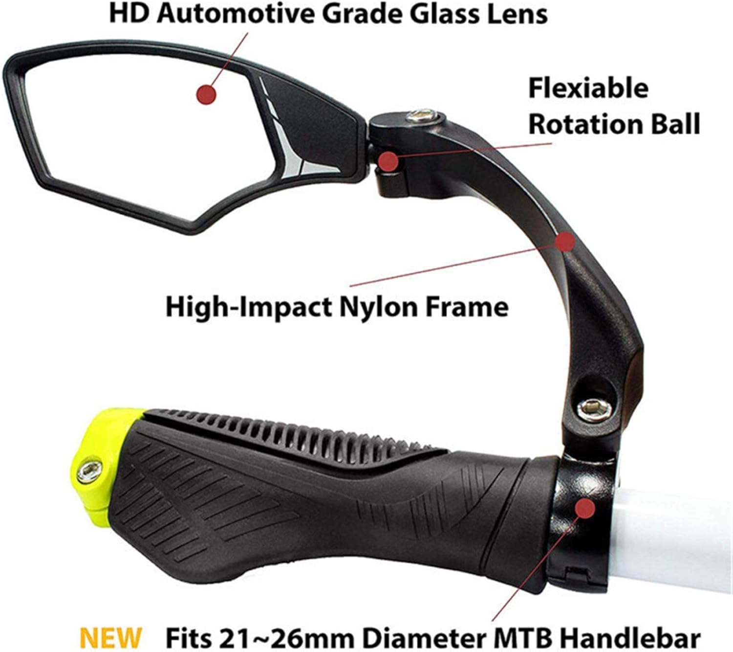 Bicycle Accessories 360 Degree Bicycle Rearview Mirrors Rotatable Rearview Mirror Handlebar Rearview-Mirror Bike Cycling Safety Rear View Mirror Bike Parts (Color : 081L Left and Right)