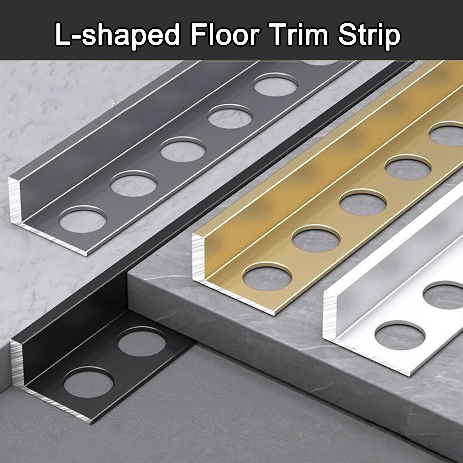 Profilo A L In Lega Di Alluminio Da 125cm×2, Profilo Per Piastrelle, Angolare Quadrato Per Pareti, Protezione Per Bordi Di Bagni E Cucine(Gold,18.0mm)