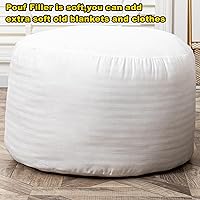 Vista 3 de Asuprui Puf otomano relleno de taburete de pie 20 x 12 pulgadas, relleno de puf de piso redondo, relleno de asiento otomano redondo, relleno de silla