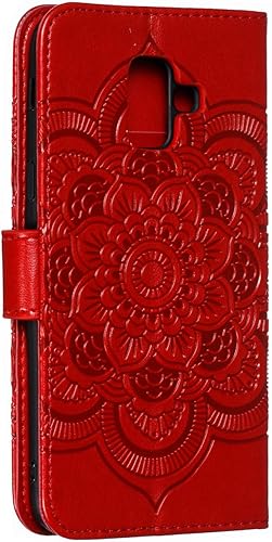 Miniatura 3 de LEECOCO - Funda para Samsung A6 2018 con diseño de mandala en relieve de lujo de piel sintética con tapa para cuaderno, cartera con soporte