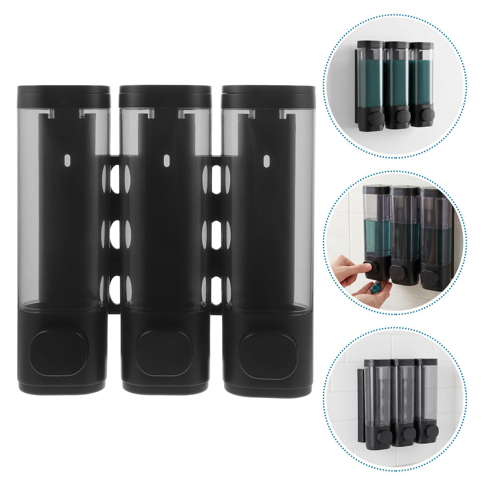 Toyvian Lot De 2 Recharges pour Salle De Bain, Support Mural pour Shampoing Et Après-Shampoing - Type Rechargeable Ou Grande Capacité, pour, Style Hôtel, Bouton-Poussoir pour Perceuse,
