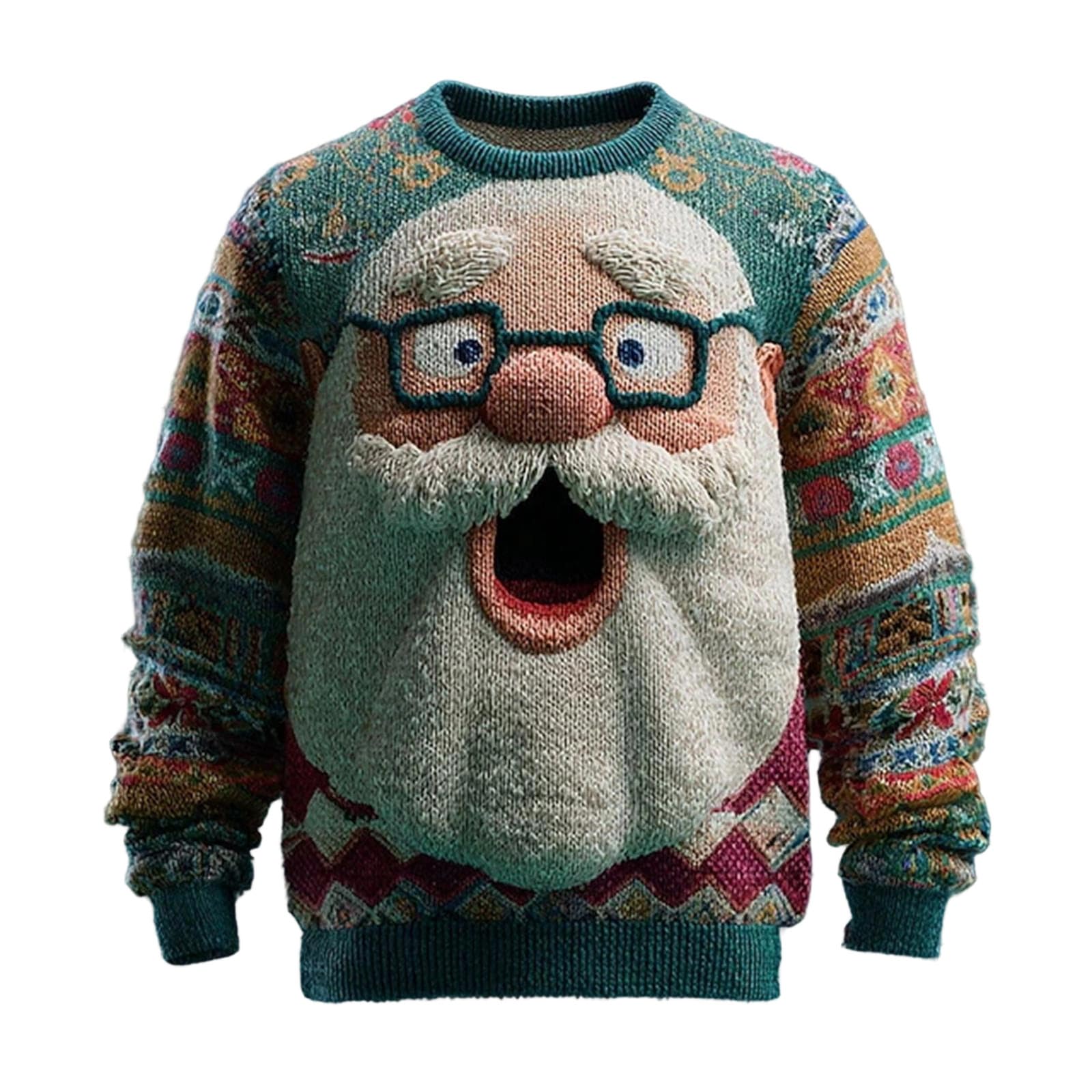 Pull Moche De Noël Homme - Ugly Christmas Sweater Col Rond Chaud Et Festif