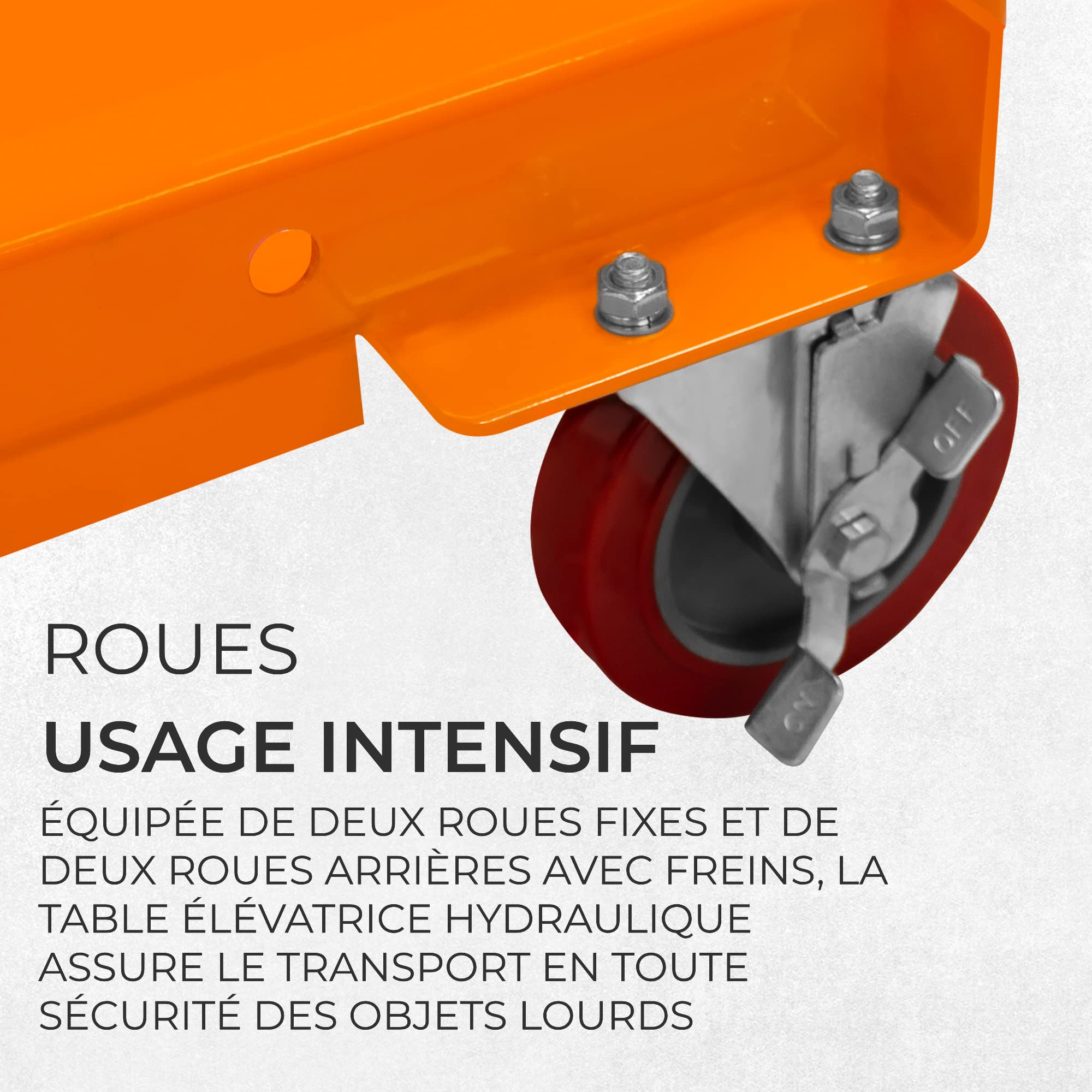 Table élévatrice Chariot de Manutention Elévateur Jusqu'à 500KG Hauteur 29 à 78 cm - 4 Roues & Freins Arrières Tapis Antidérapant 100% Sécurité - Transporter Vos Objets Atelier Usine Entrepot Garage