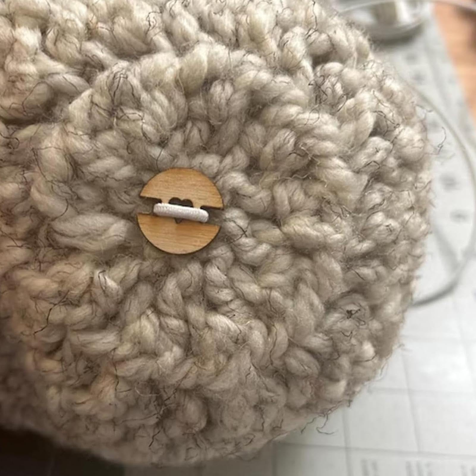 50 Pièces Pompons En Bois Pour Boutons De Chapeaux, Support