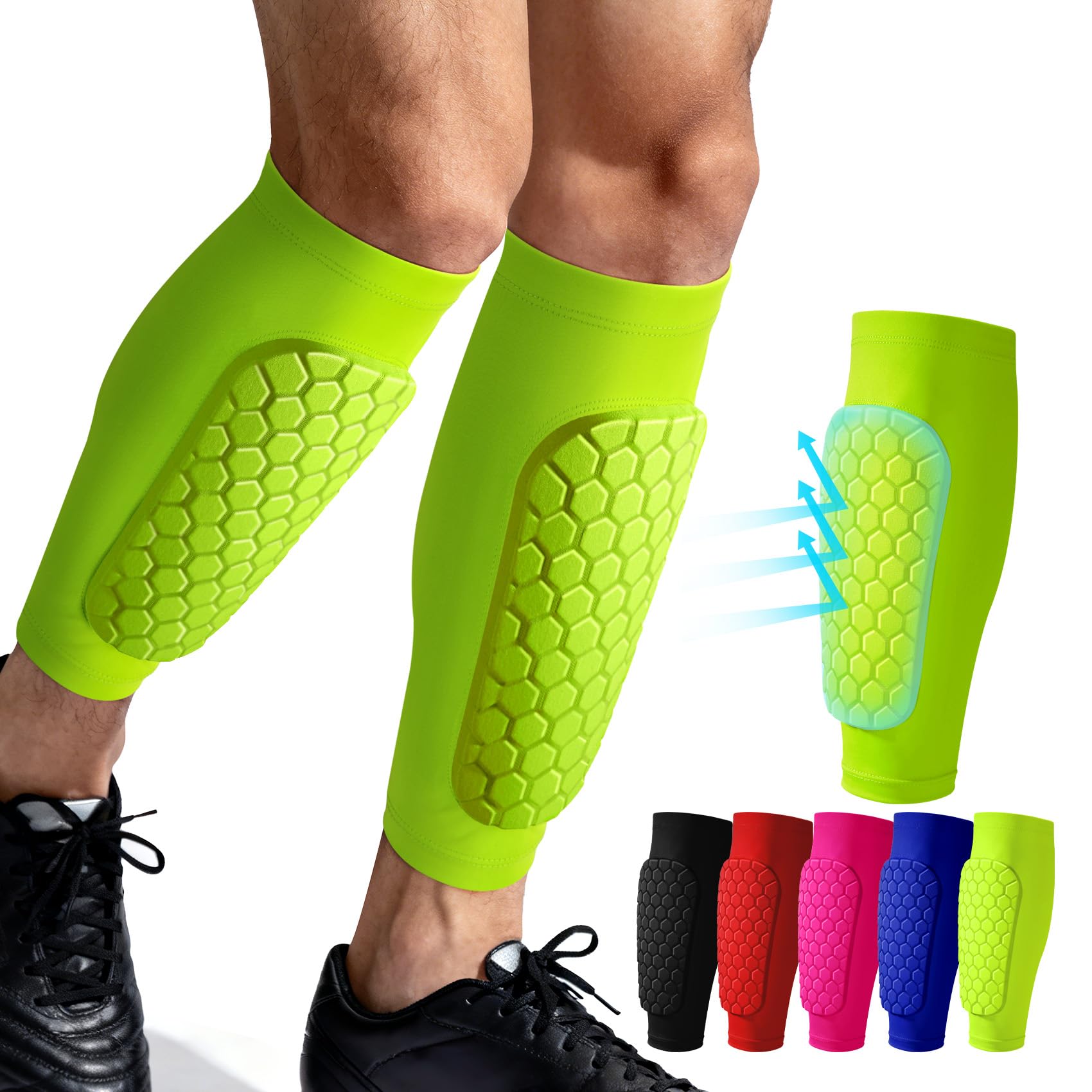 Football Shin Pads Guards Ski Guards for Kids Youth with Honeycomb Pads