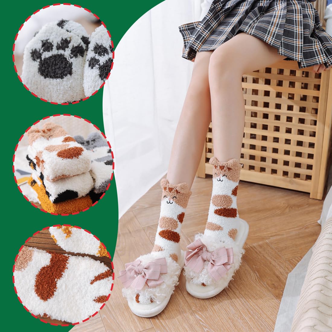 4 Calzini Natalizi Di Babbo Natale, Accessori Per Scarpe