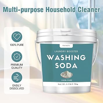 6.5 lb Sodium Carbonate Washing Soda, 100% Pure, Household Cleaner, Ideal For Cleaning Kitchens And Bathrooms, Washing Soda For Dishwasher