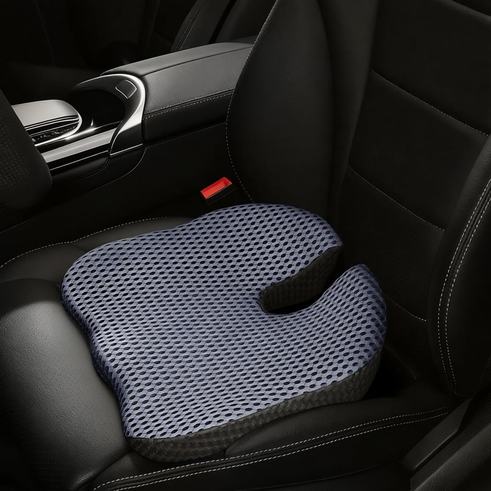 Cuscino ortopedico in memory foam per seggiolino auto, con infuso di gel, per sciatica e lombare, supporto lombare ergonomico per guida, sedia da ufficio, sedia a rotelle, auto, camion, ufficio
