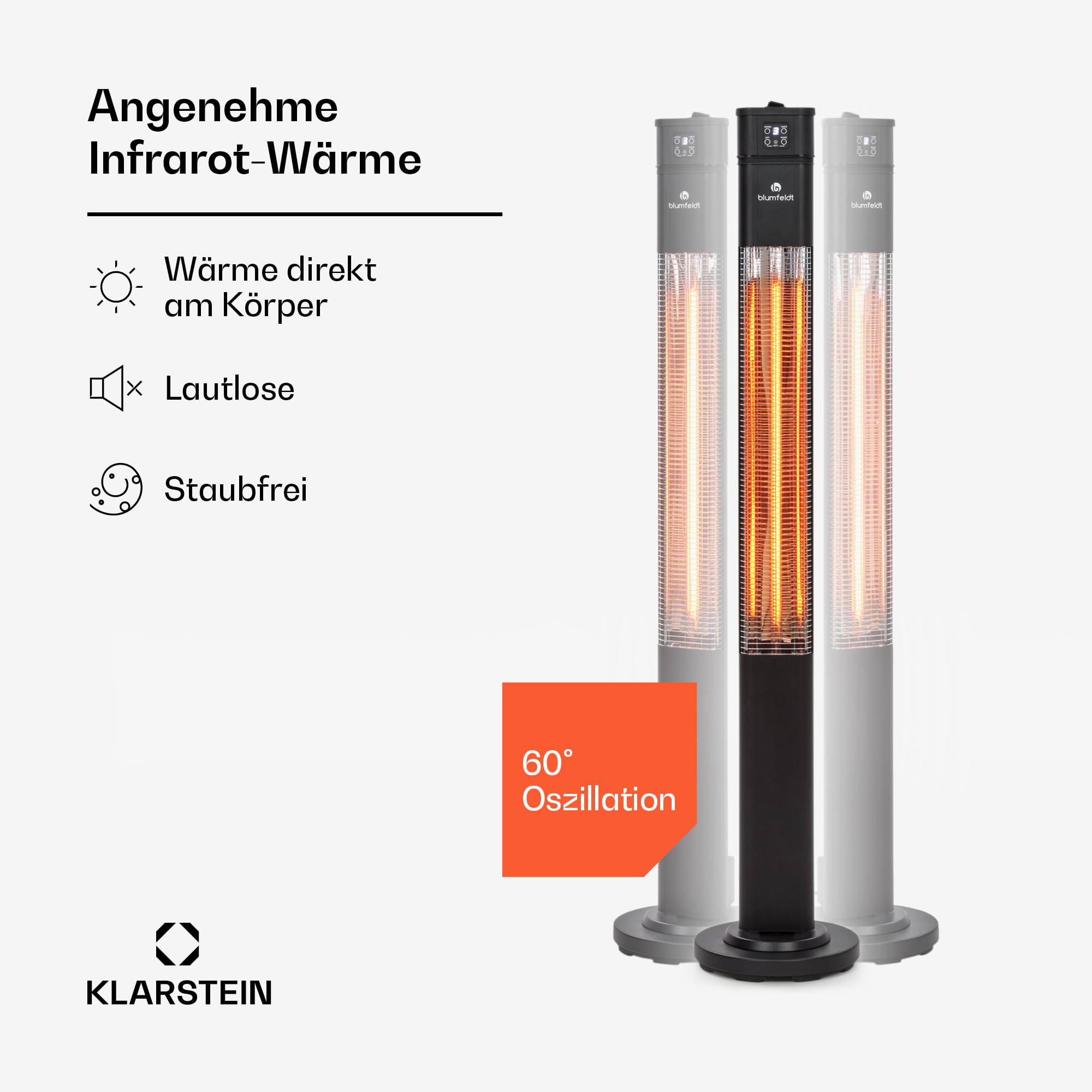 blumfeldt Heat Guru – promiennik stojący, promiennik ciepła, promiennik podczerwieni