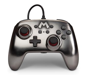 PowerA Enhanced Wired Controller for Nintendo Switch - Mario Silver