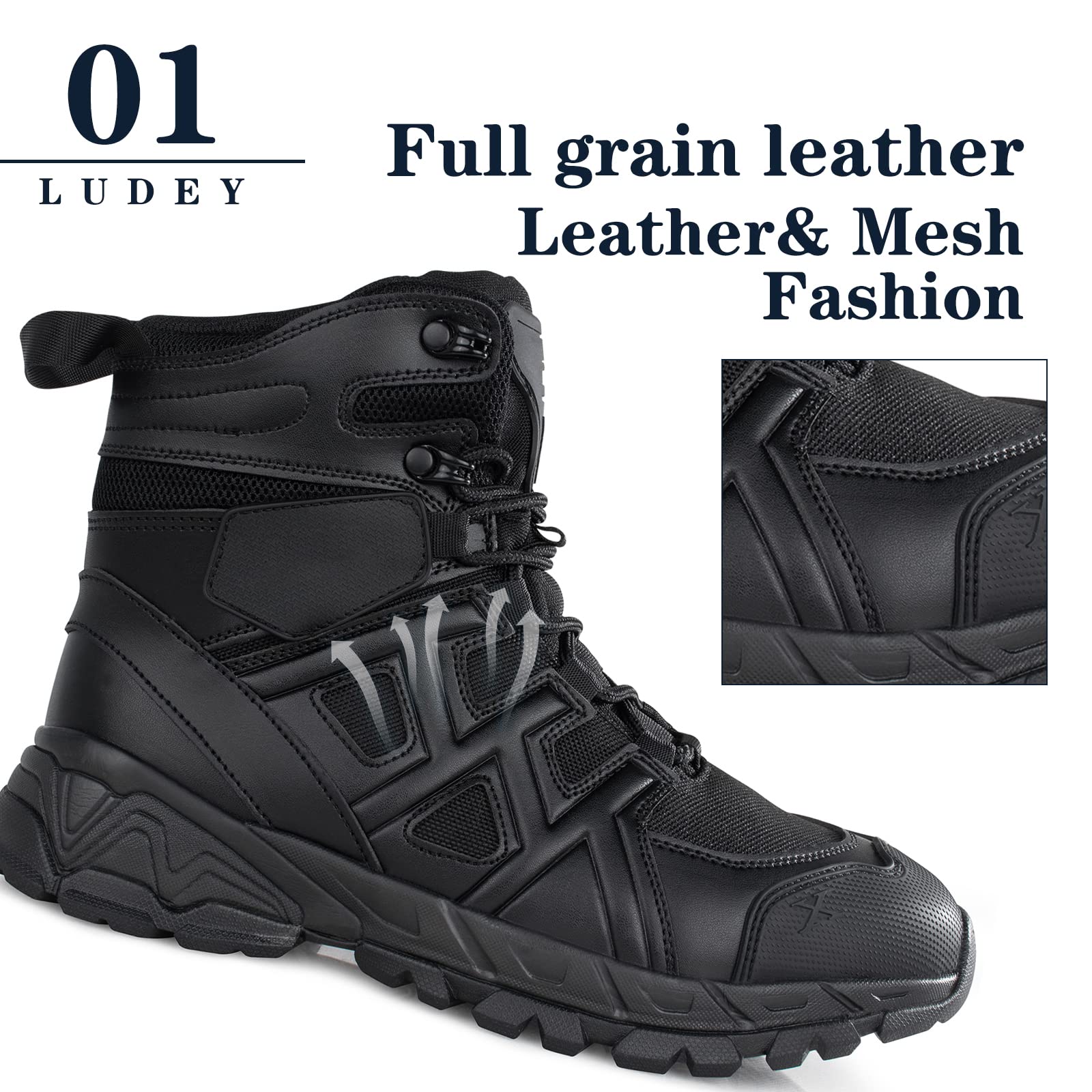 Militärstiefel Herren Einsatzstiefel Springerstiefel Bequem Kampfstiefel Tactical Schuhe Dauerhaft Wasserdichte Armeestiefel