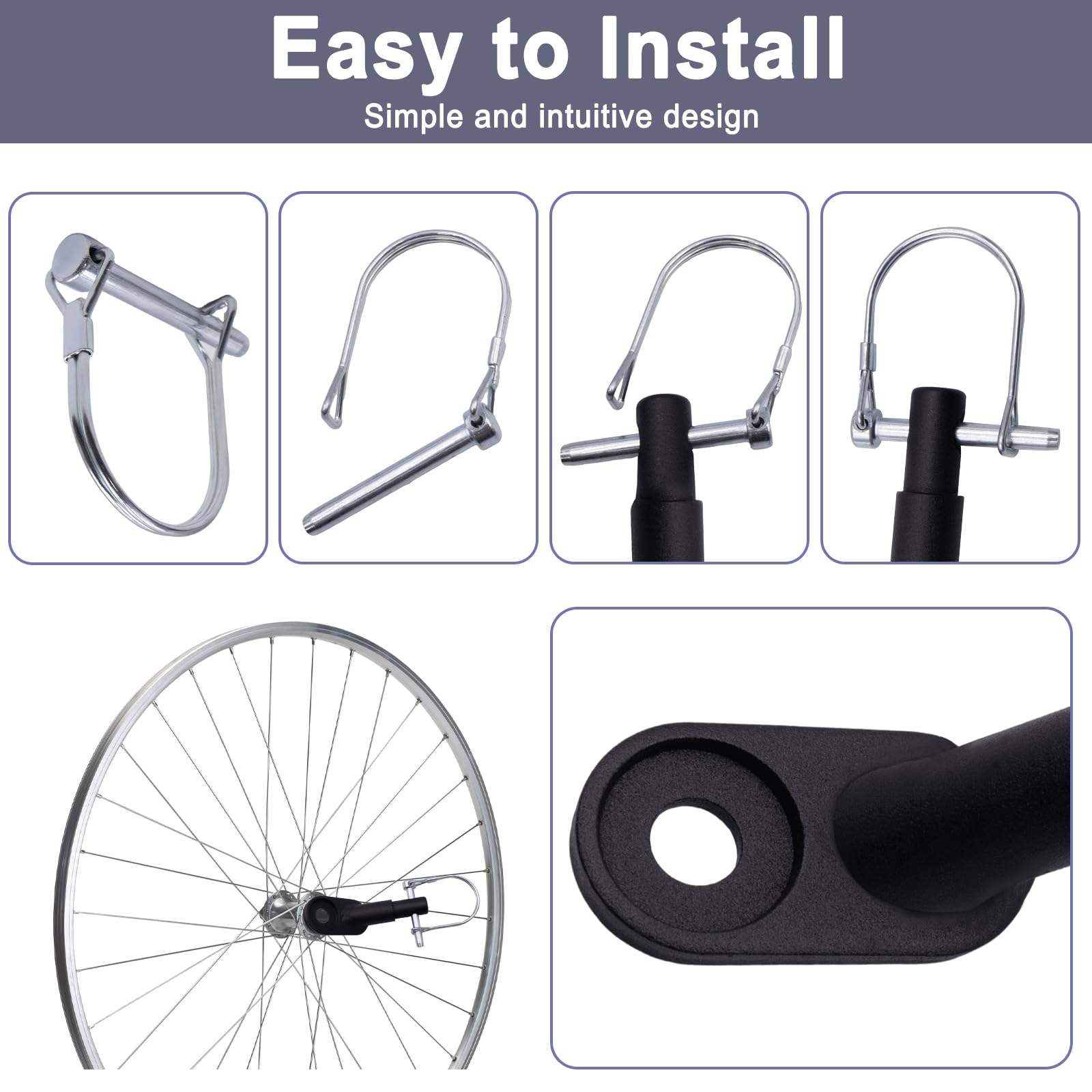 Attache Remorque Velo Connecteurs D'attelage avec 4 Goupilles D - Lock Bicycle Trailer Coupling