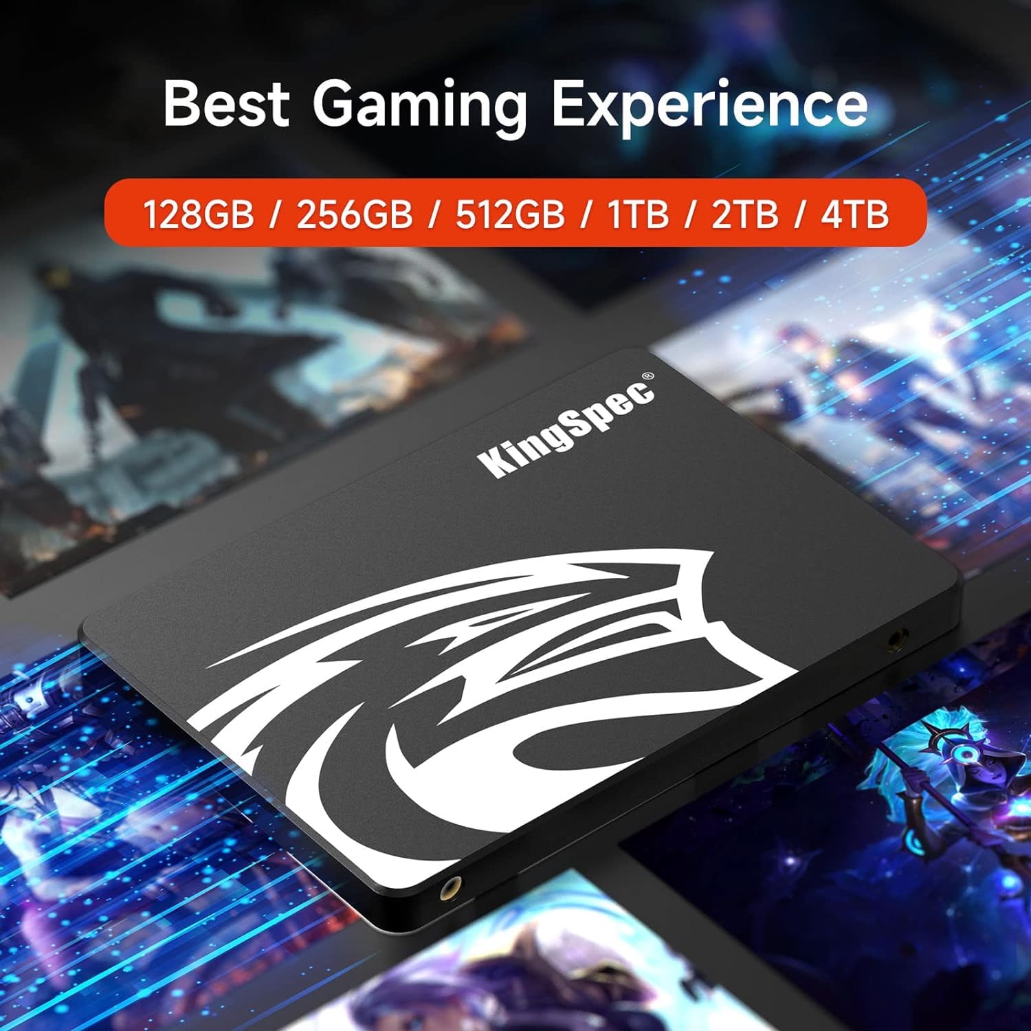 KingSpec 1To SSD Interne 2.5" SATA, Mémoire 3D NAND, Lecture jusqu'à 550 Mo/s - pour PC Bureau/Portable/Tout-en-Un