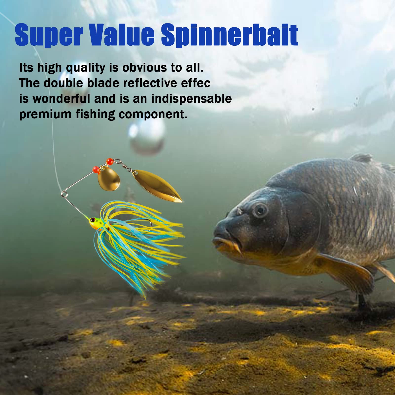 Przynęta wędkarska spinnerbait zestaw 5 sztuk spinningowych przynęt wędkarskich, zestaw do wędkowania szczupaków, pstrągów, okonia, wędkowania 5-7