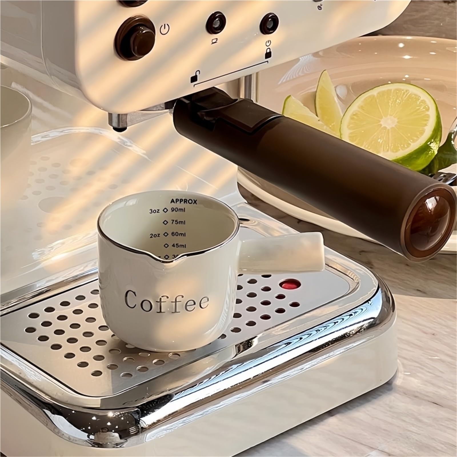 Taza de extracción cerámica con mango, taza café, leche, onzas gruesas, accesorios for el hogar, 2 uds Para Espumar