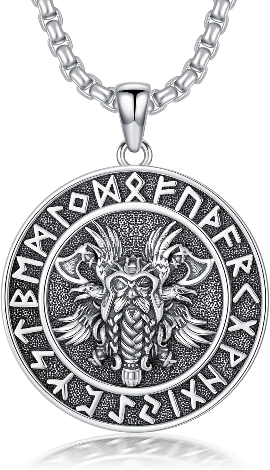Viking Necklace for Men 925 Sterling Silver Viking Norse Pagan Jewelry Gifts for Women