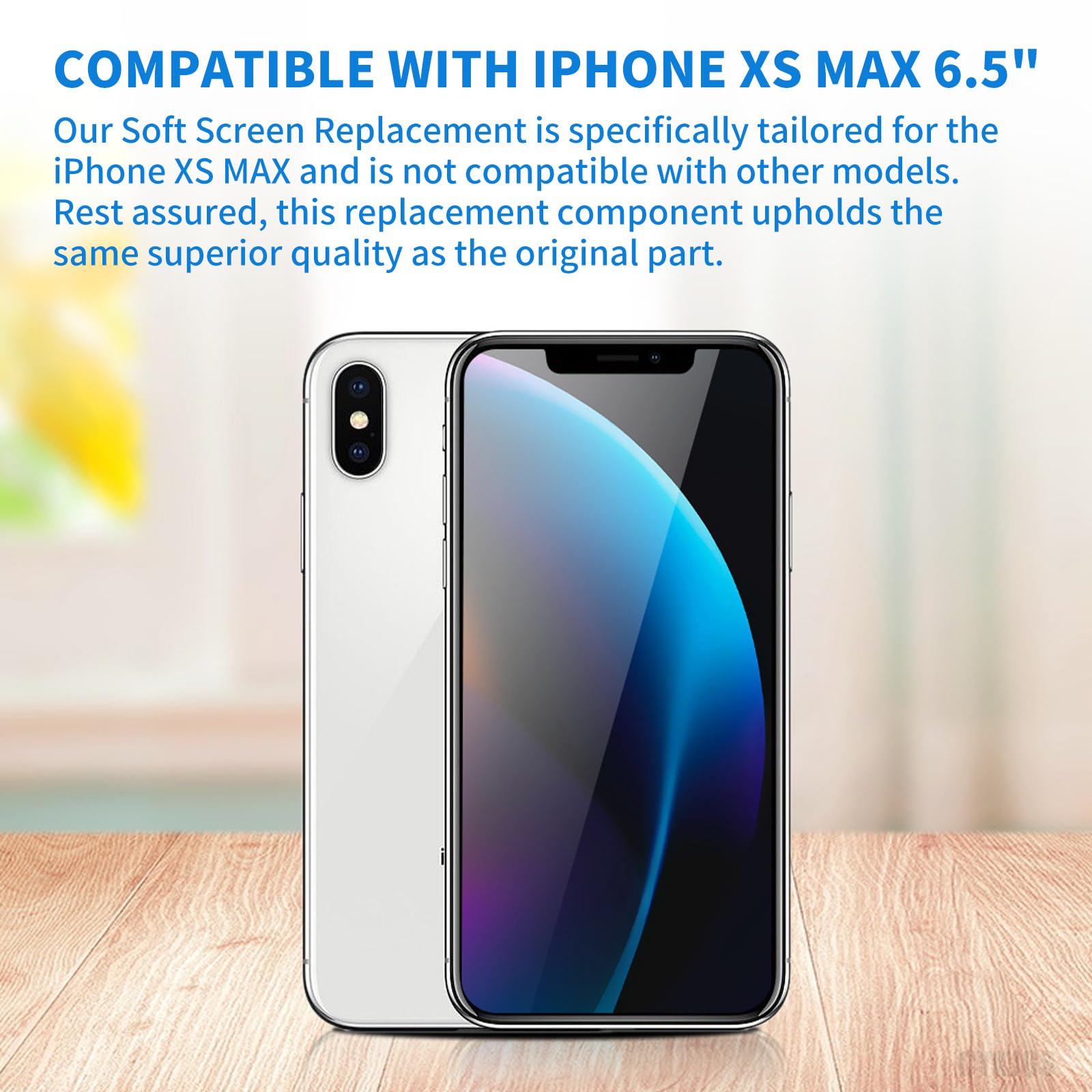 Yodoit Lcd-display voor iPhone XS Max, zwart, 6,5 inch, compleet