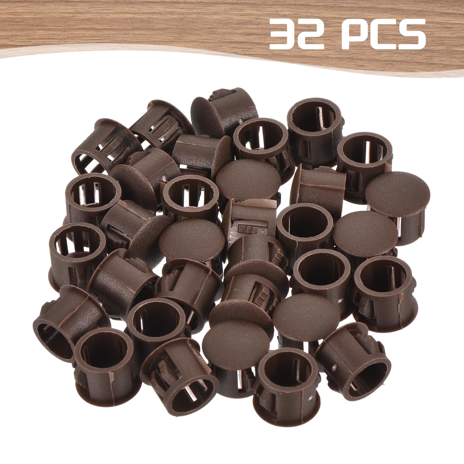 QUARKZMAN 64 Stück Lochstopfen 11mm Braun - Für Möbel & Schränke