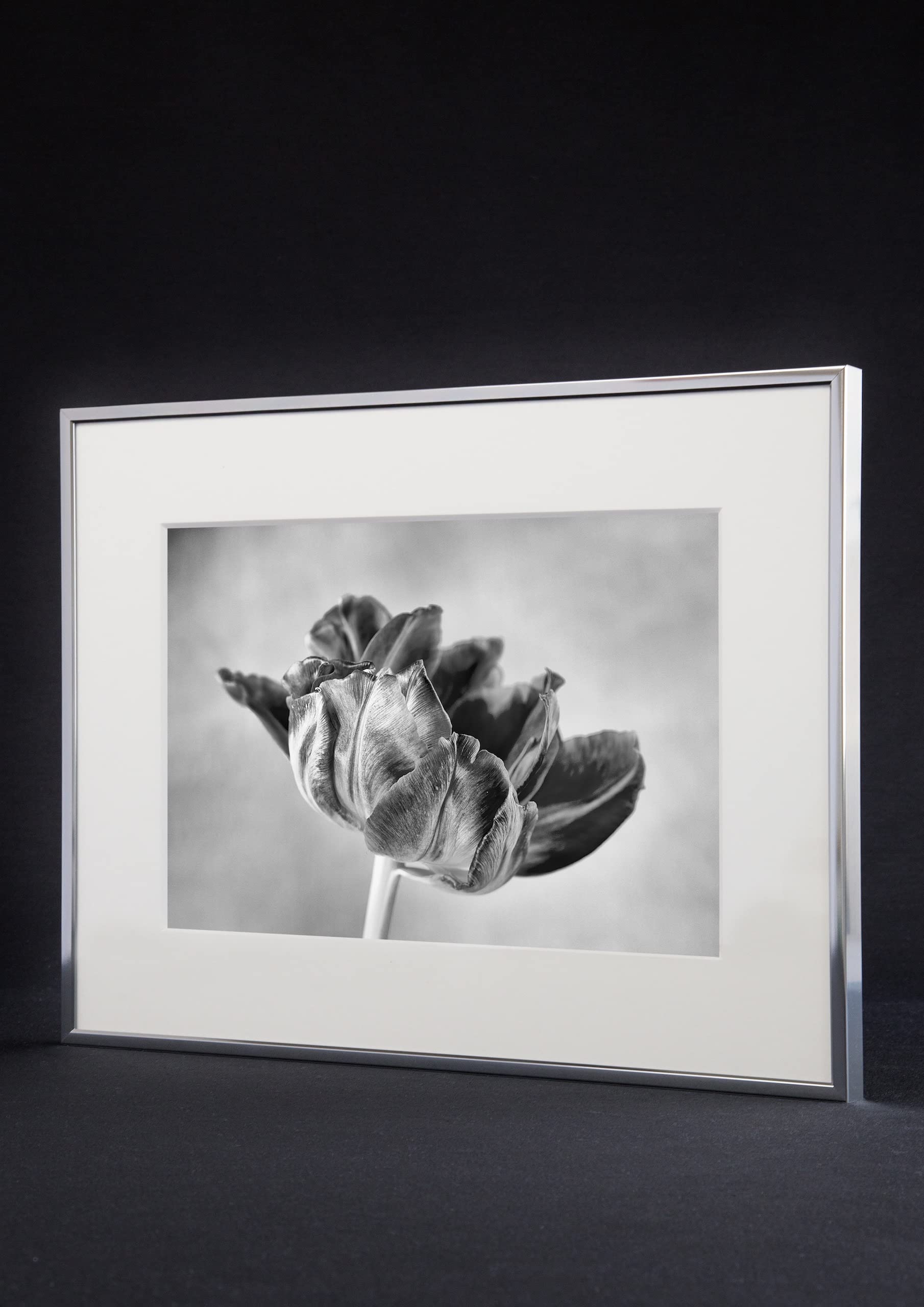accent by nielsen Bilderrahmen, 70 x 100 cm, Aluminium, Silber matt, Posterrahmen zum Aufhängen im Hoch- & Querformat, Echtglas, Accent
