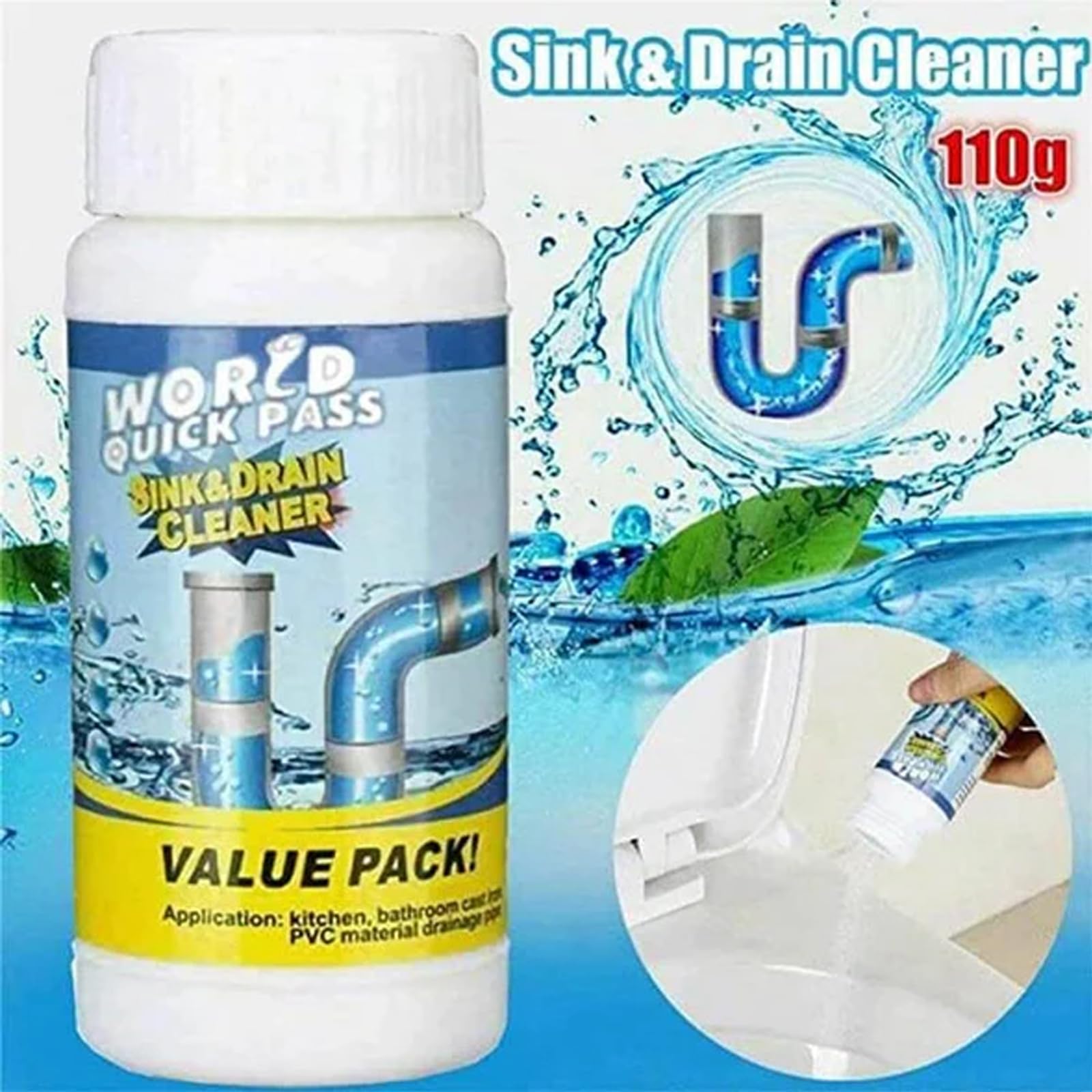 Wild Tornado Sink and Drain Cleaner, Acssart Sink & Drain Cleaner, Ailsion Drains Cleaners, Dodorado Drains Cleaners, Pipe Dredging Agent (1PC)