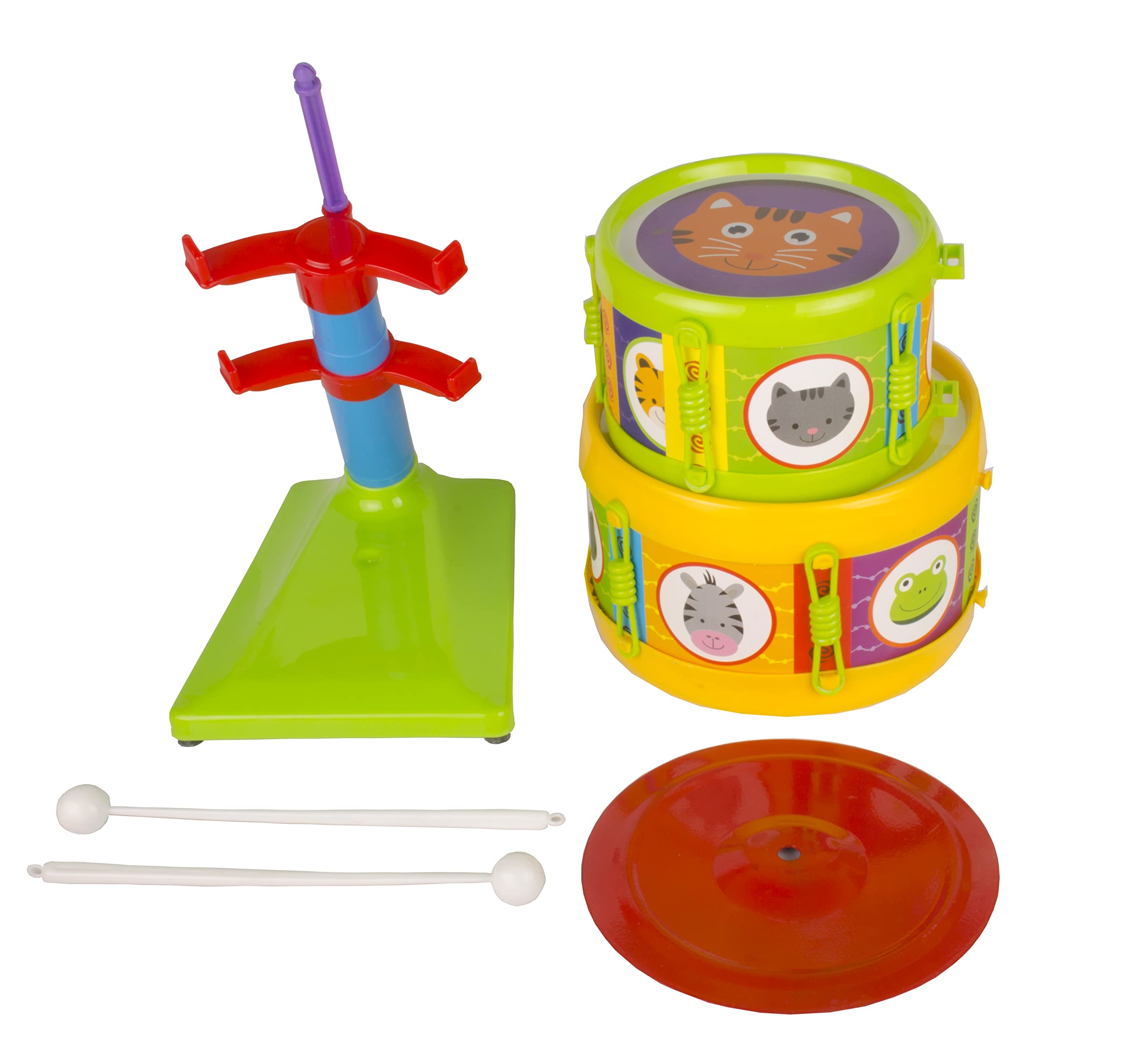 TOY FUN Musical Drum Set for Kids 2 Drums and 1 Cymbal Age 3 Years and Above - Image 7 thumbnail