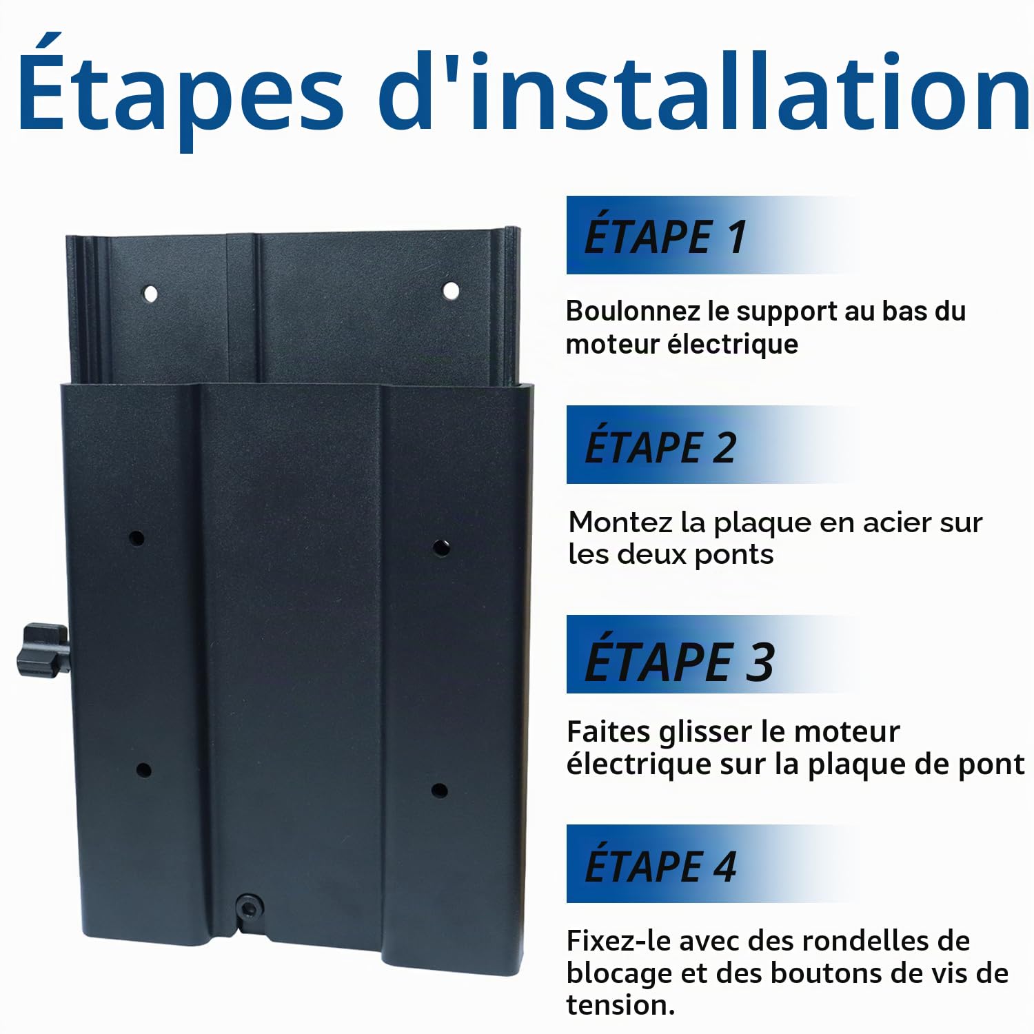 MKA-16-03 Support à dégagement rapide de rechange pour support de montage de moteur de pêche à la traîne Minn Kota 1854035 compatible avec Ulterra, Terrova, PowerDrive, PowerDrive V2