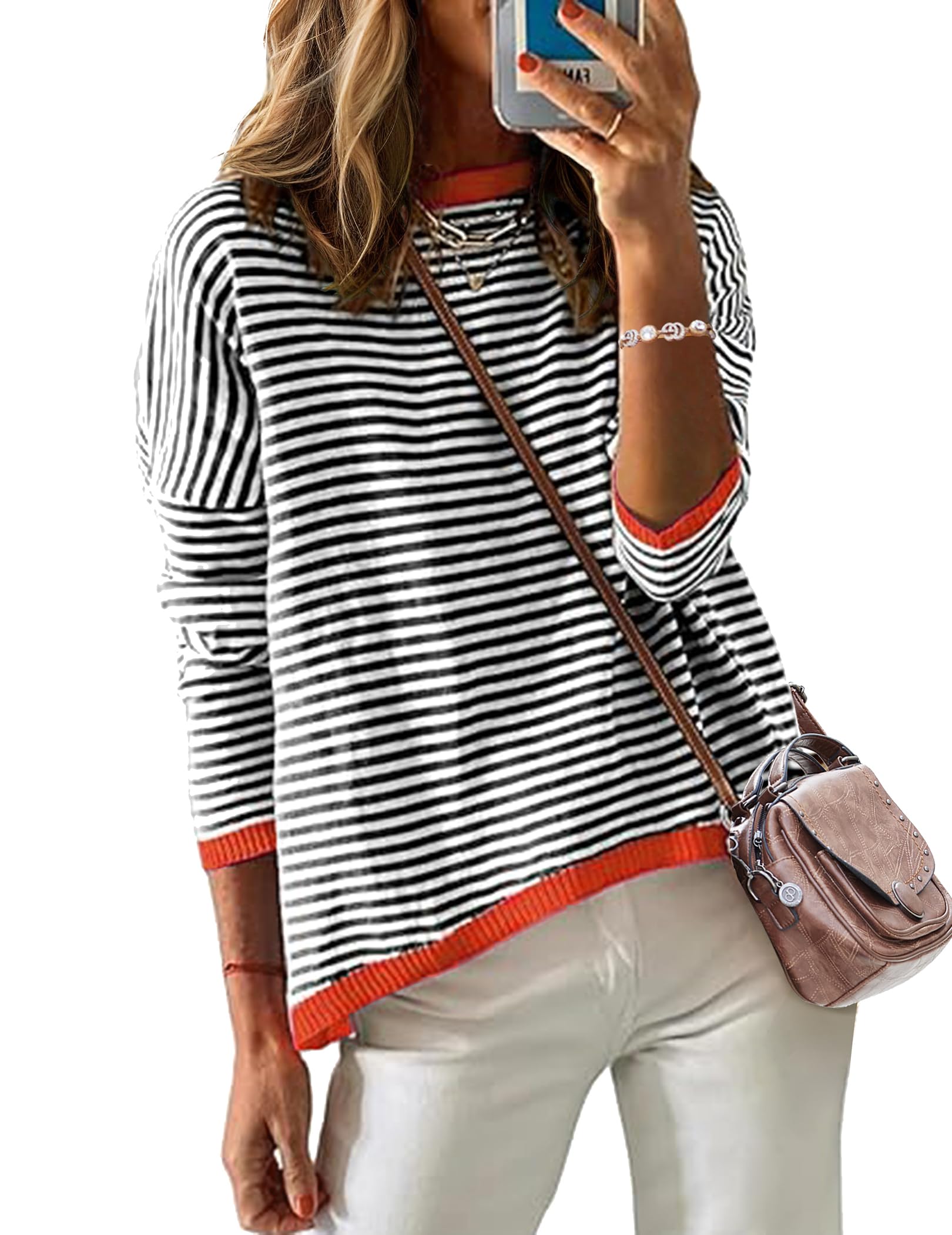 Sweaters for Women Fall Outfits Trendy 2025 Long Sleeve Shirts Bussiness Casual Knit Pullover Sweater Tops-image-39