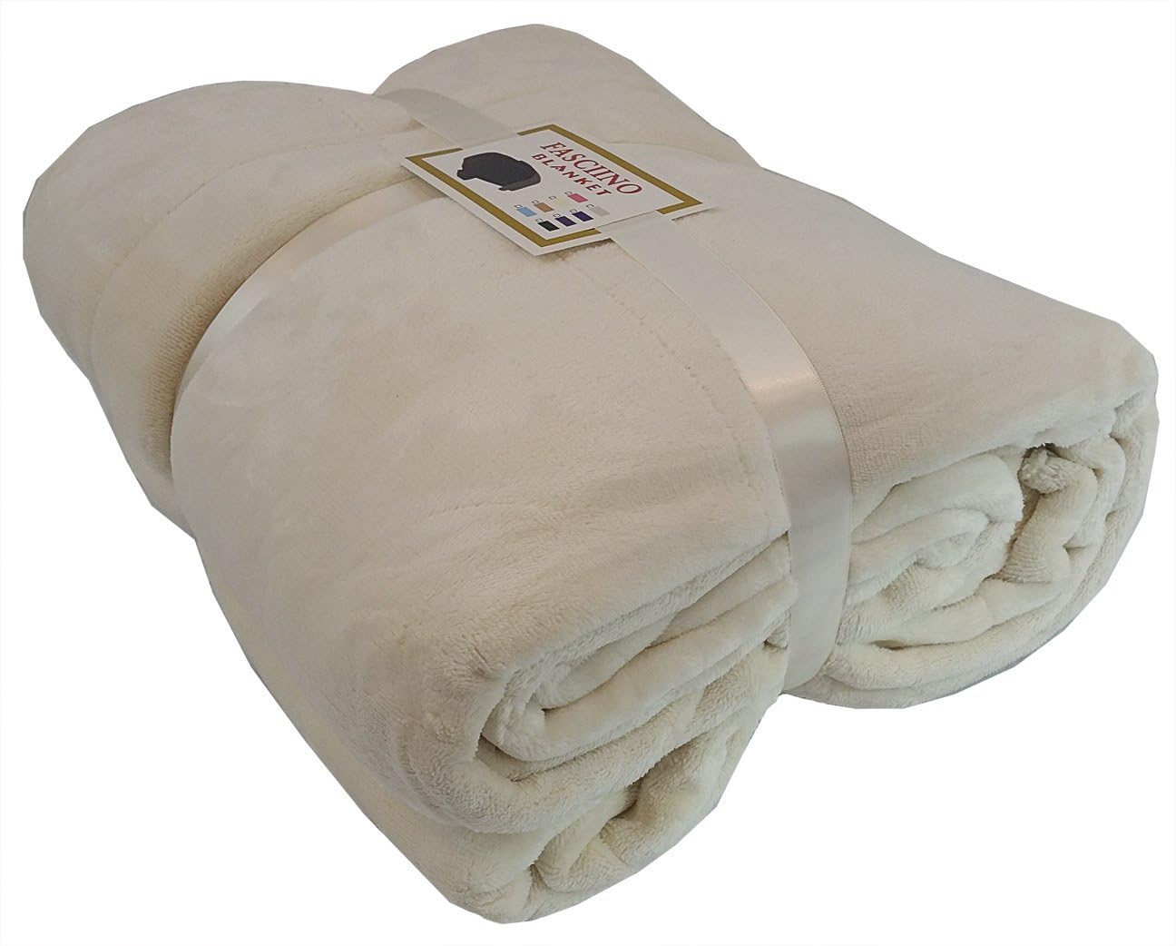 KOYOUSuper Soft Creamy White Plush Velour Mink Borrego Blanket Throw Queen or Full Size Bed