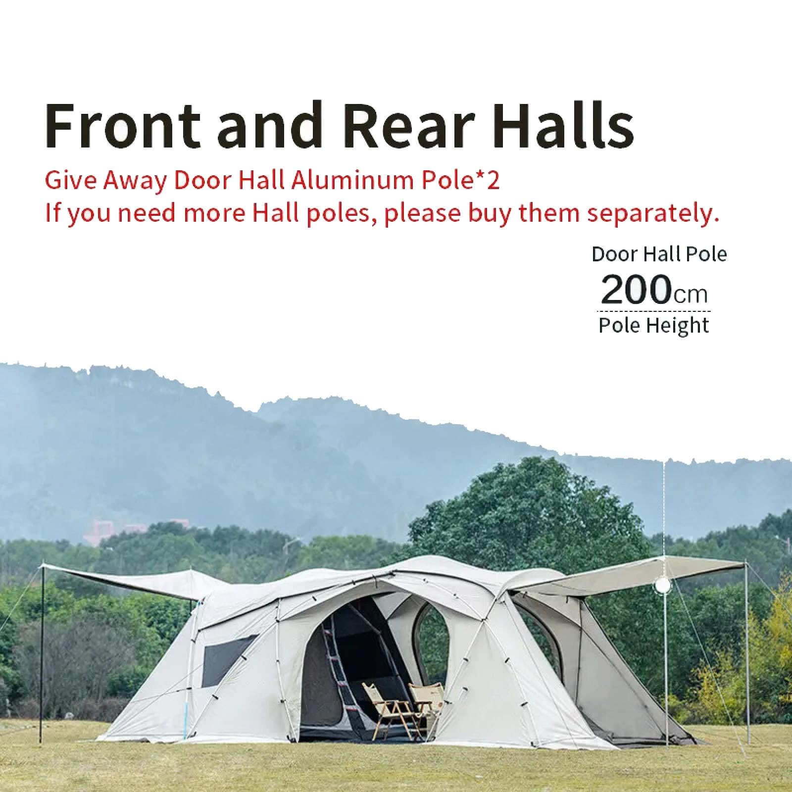Tienda de campaña impermeable para 4 a 8 personas con gran espacio, ideal para senderismo al aire libre y aventuras de vacaciones