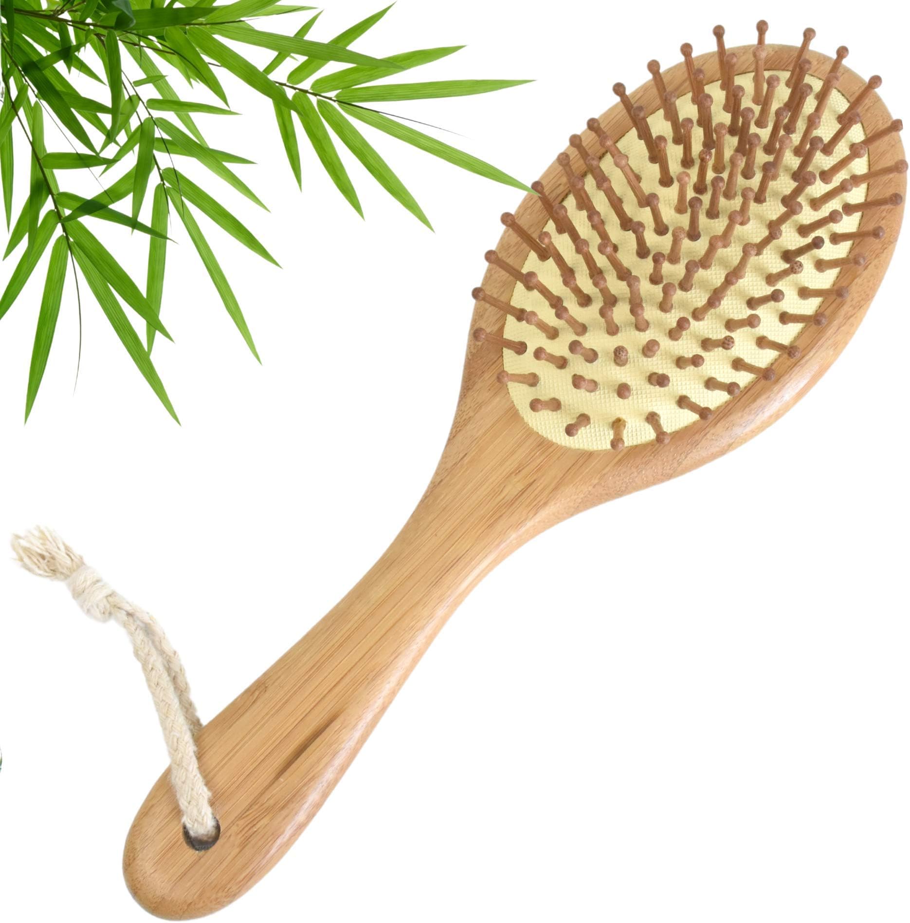 Bampooch Bamboo Dog Brush and Cat Brushes for Grooming - Rounded Bristles, Natural Rubber - Grooming Tools for All Hair or Fur Types for a Glossy, Shiny Coat - Dog Brush for Shedding