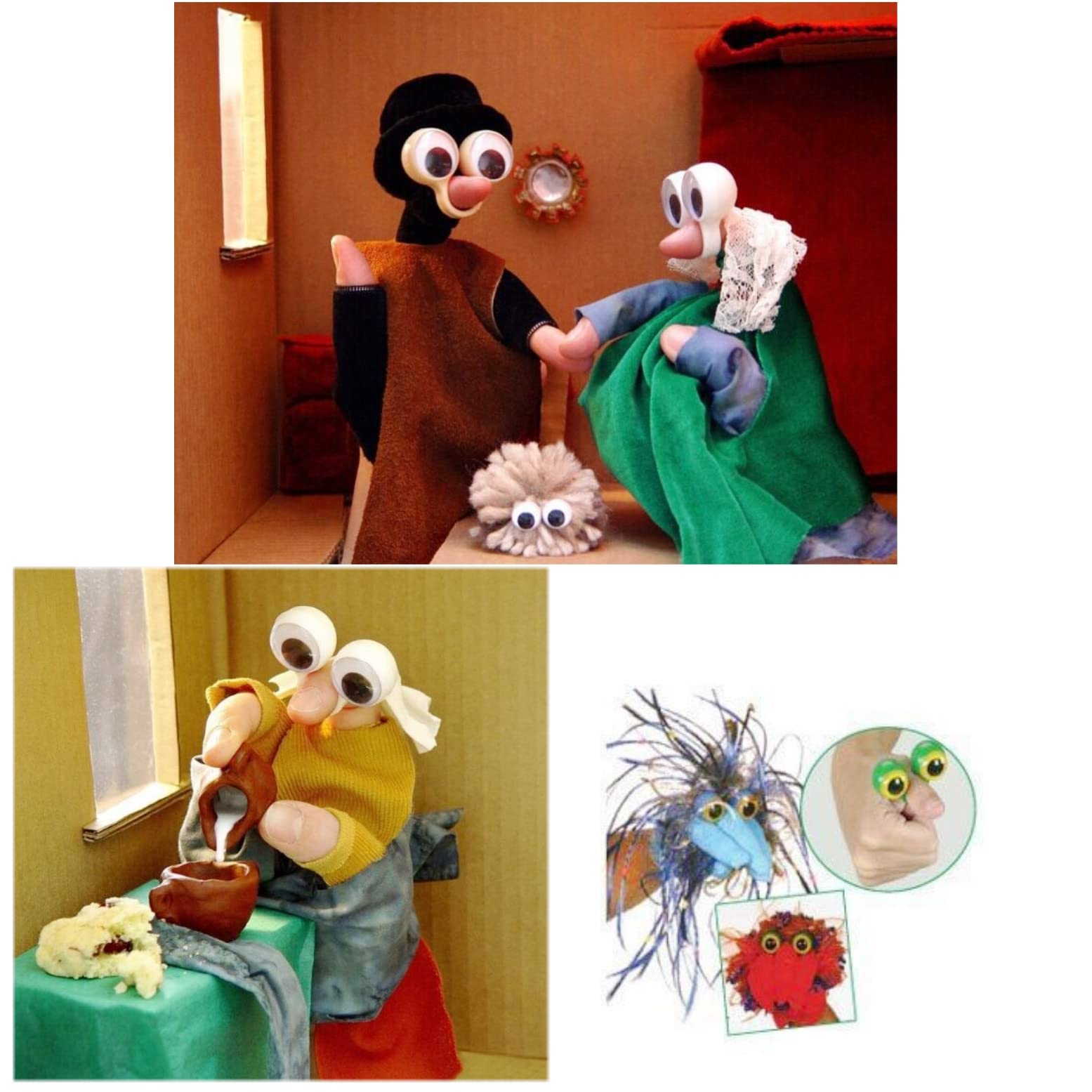 20 Pcs Marionnettes à Doigts Oeil Doigt Marionnette,Marionnettes à