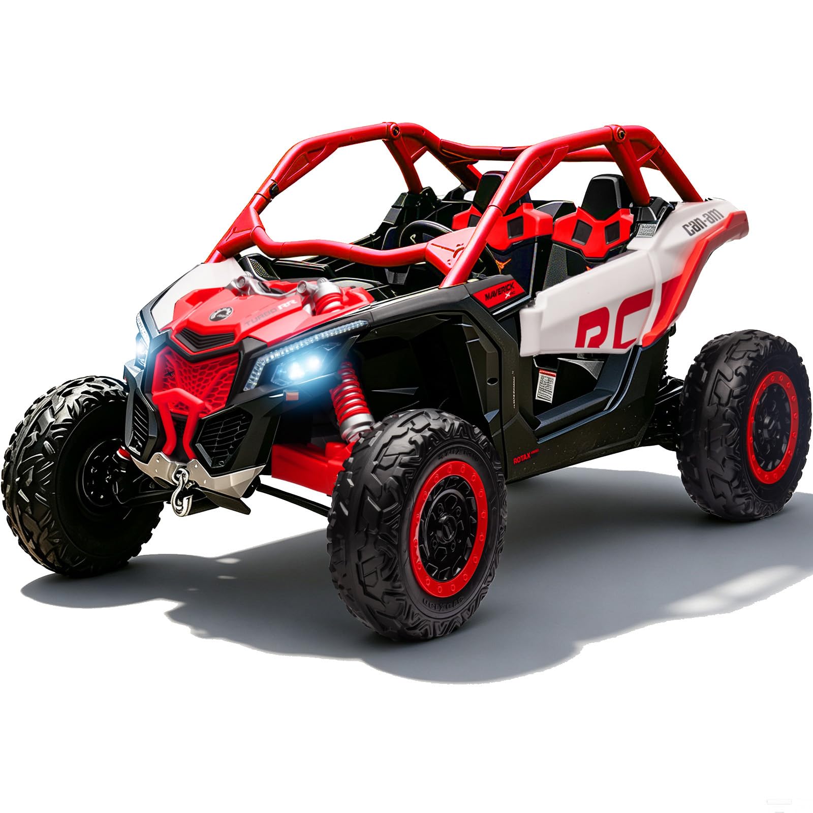 Licensed Can-Am Maverickx3 24V Ride on Kids UTV 2 Seater, 4x200W, Red