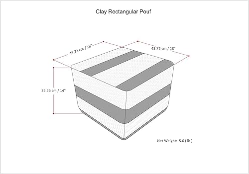 Miniatura 3 de SIMPLIHOME Clay Puf cuadrado bohemio de 18 pulgadas en algodón mezclado verde azulado patronado, para la sala de estar, el dormitorio y la