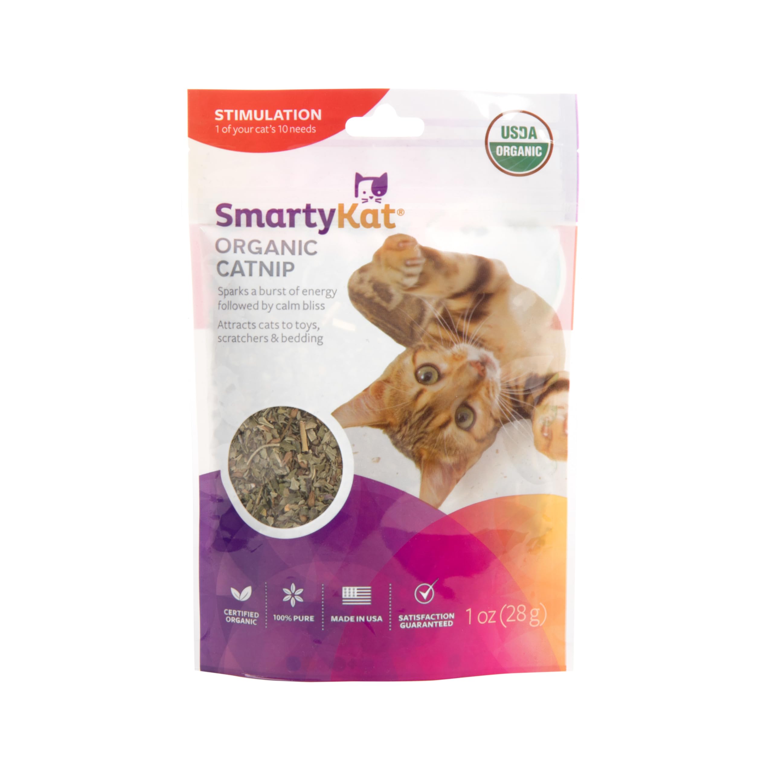 SmartyKat Catnip Cat Toy, Purple/Pink/Red, 0.04Kg